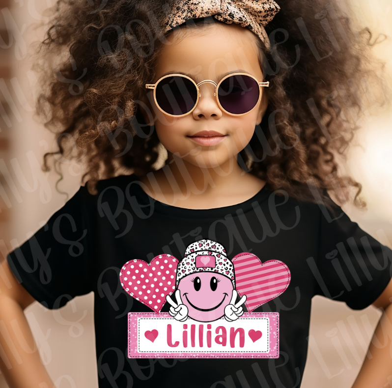 Happy Face Personalized tee (black)