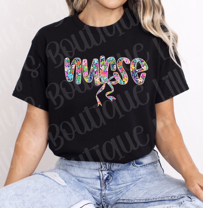 Nurse Floral (black)
