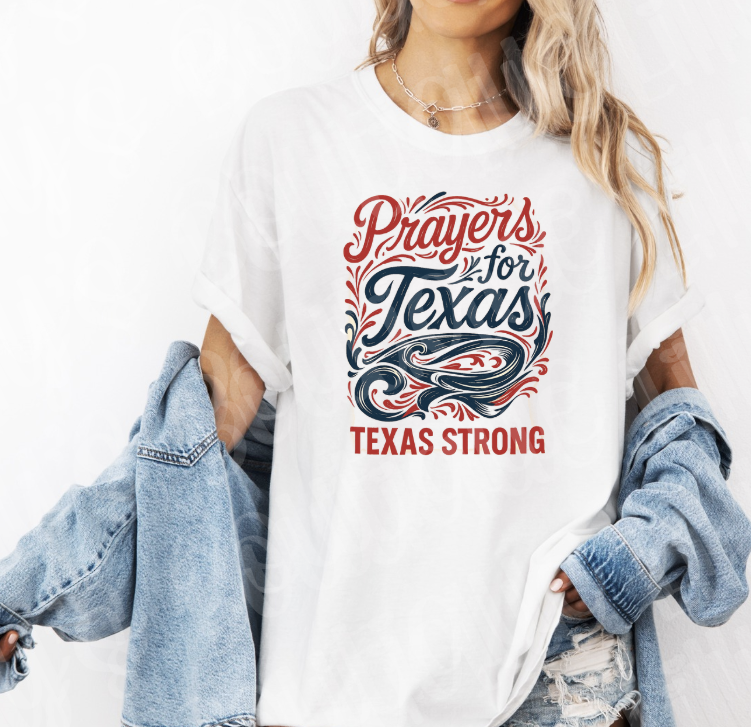 Prayers for Texas (white)