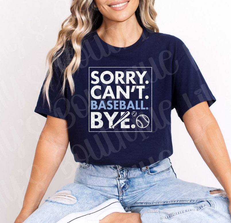 Sorry Can't Baseball Bye (navy)