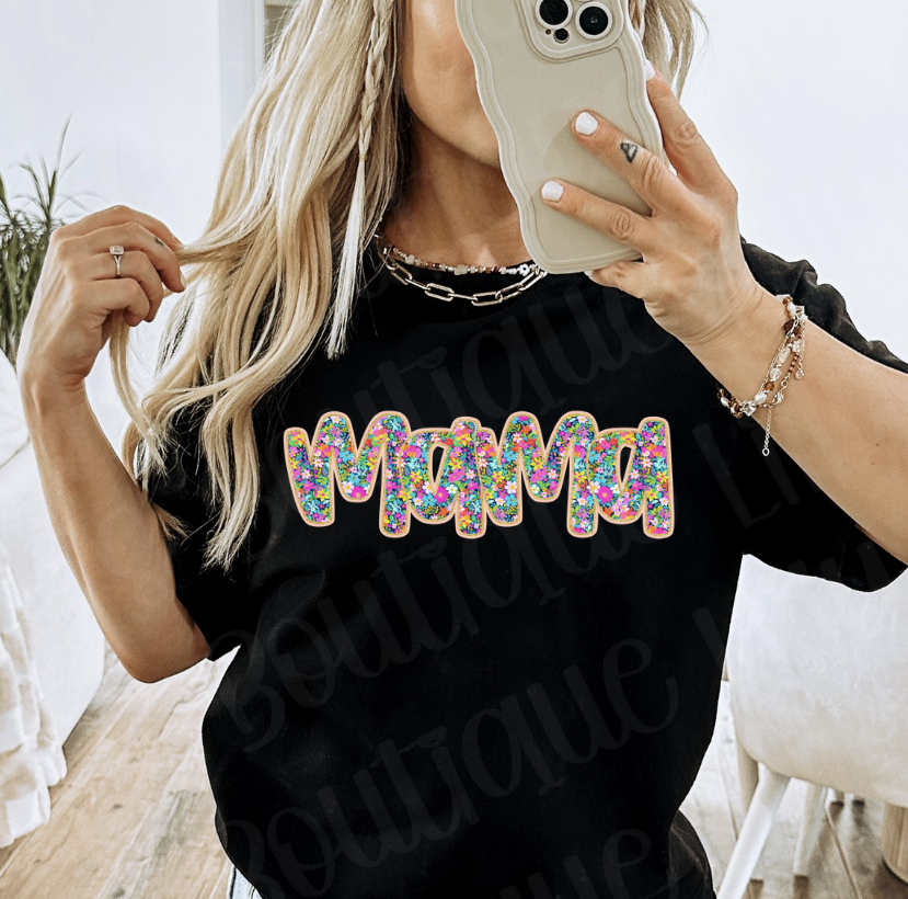 Mama floral (black)