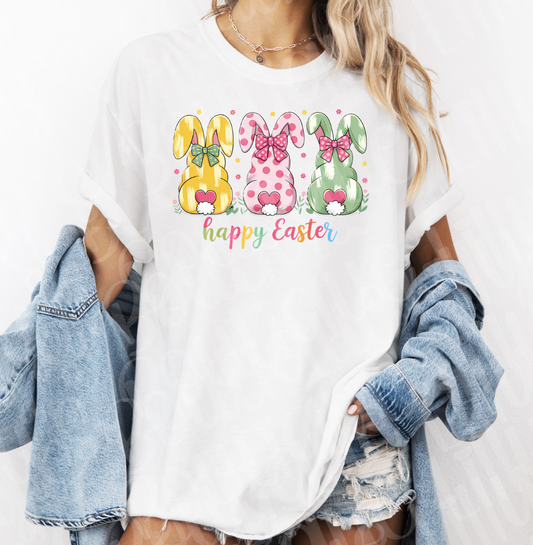 Happy Easter Bunnies (white)