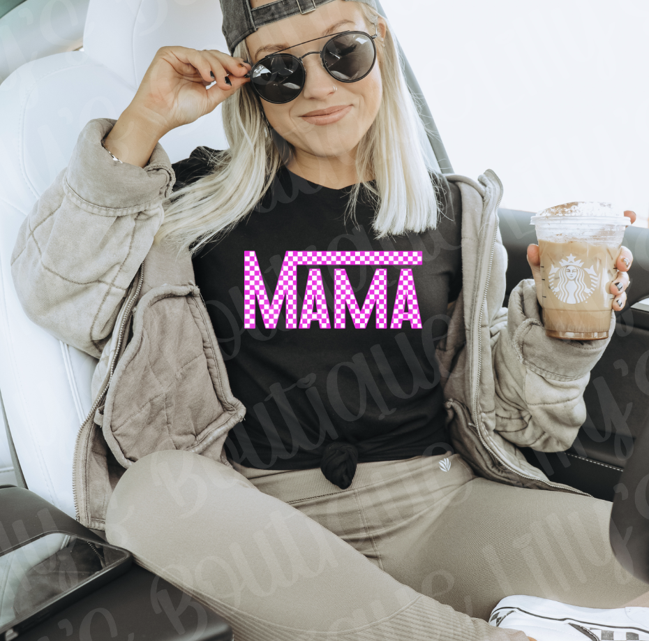 Mama Checkered pink