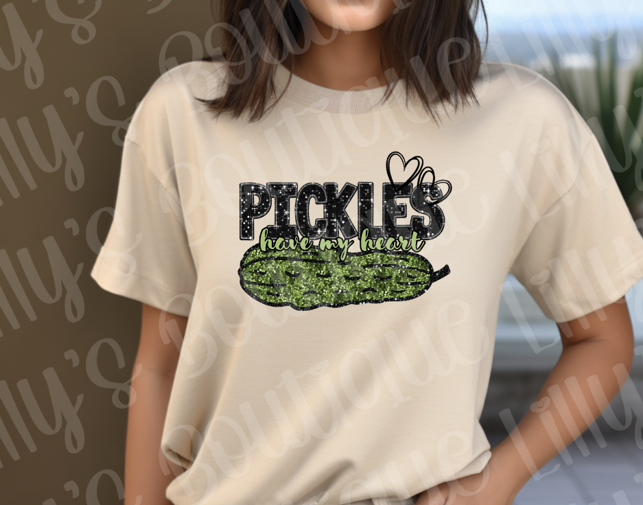 Pickles have my heart tee (not actual glitter)