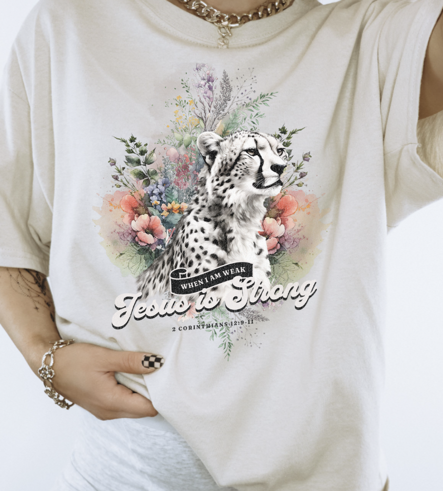 When I am weak Jesus is strong (tan)