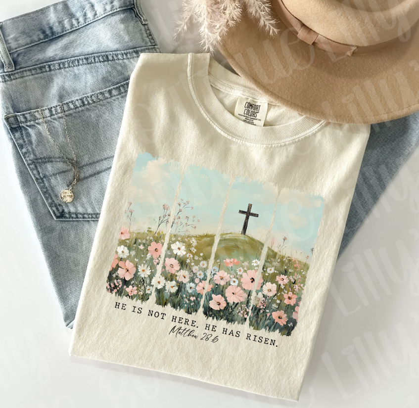 He is not here, He has risen (comfort color ivory)