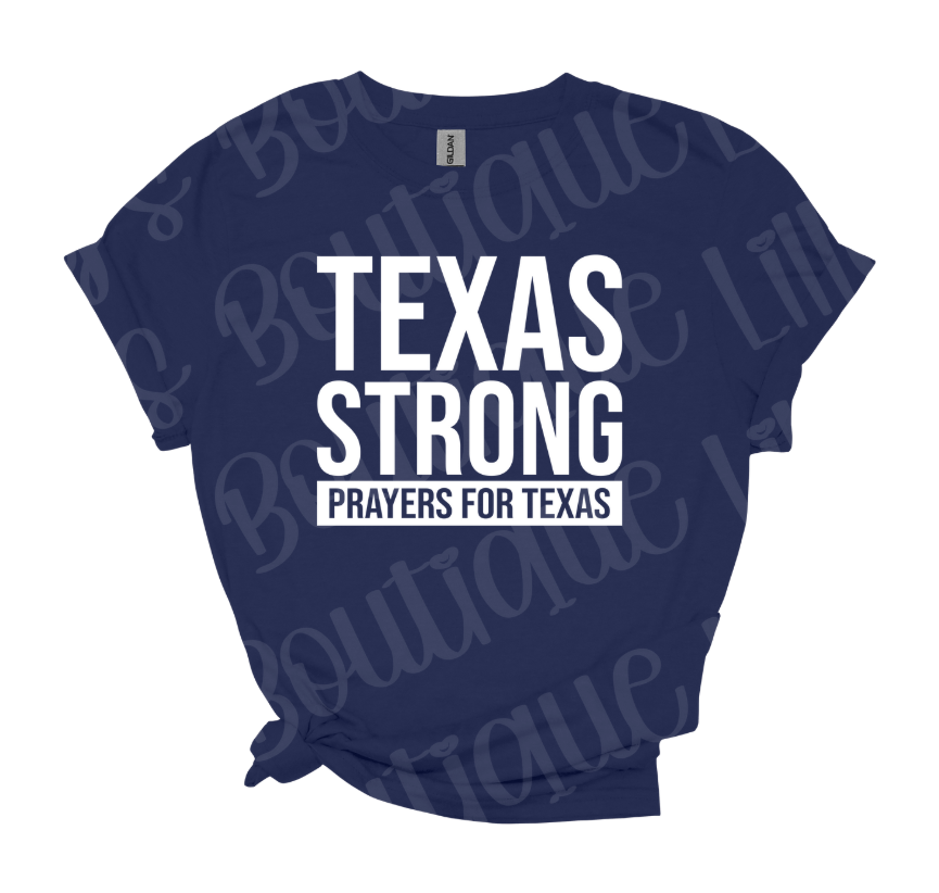Texas Strong Pray for Texas (navy)