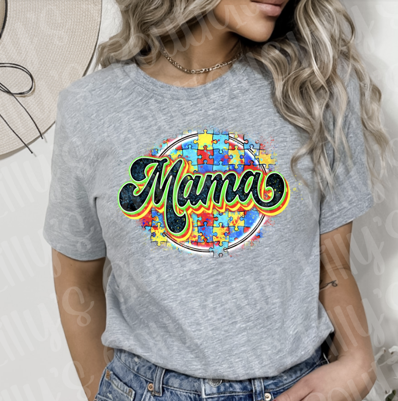 Puzzle Piece mama (grey) tee