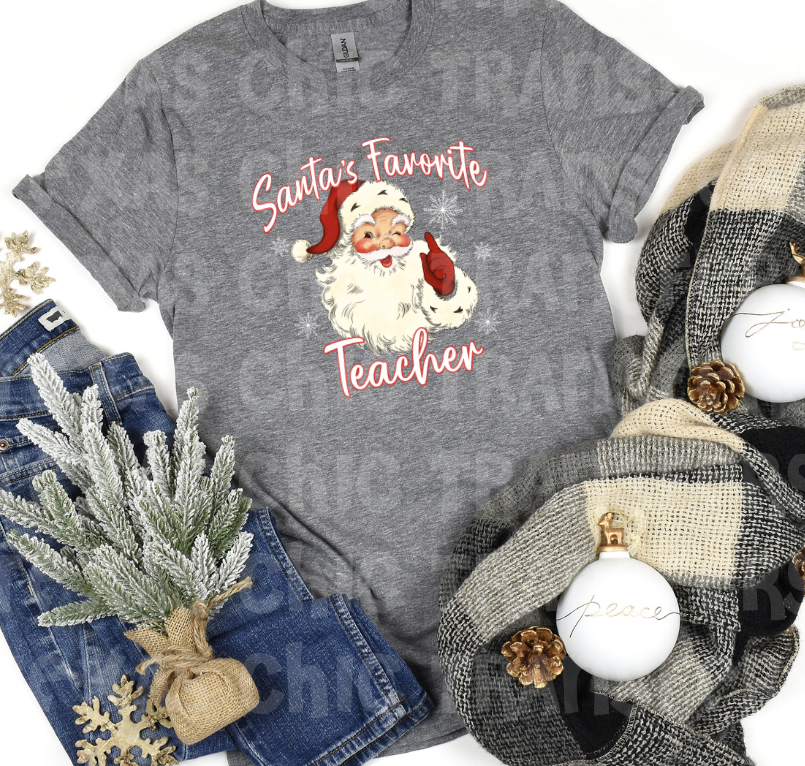 Santa's Favorite Teacher tee
