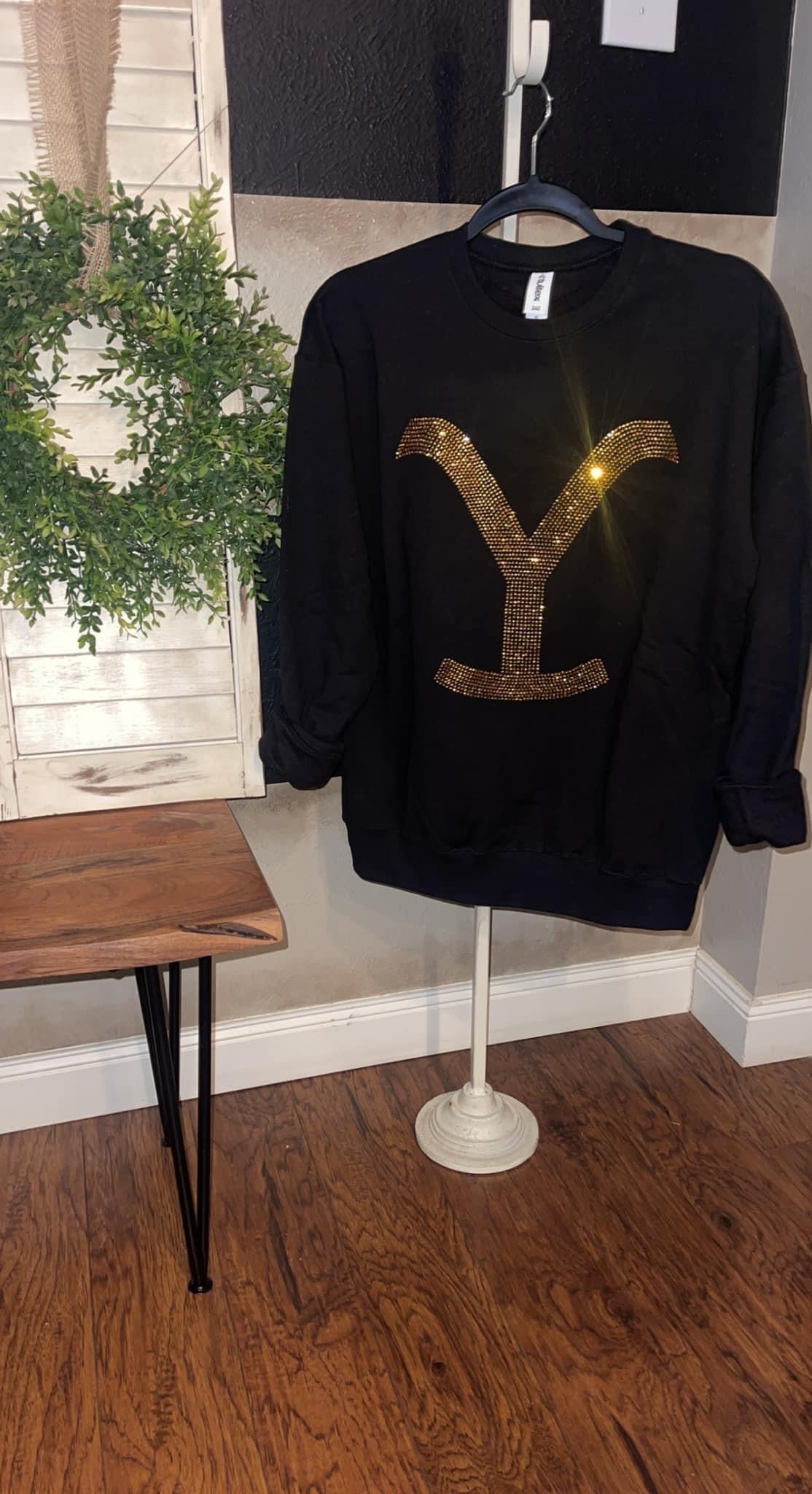 Rhinestone Y - Yellowstone - Sweatshirt