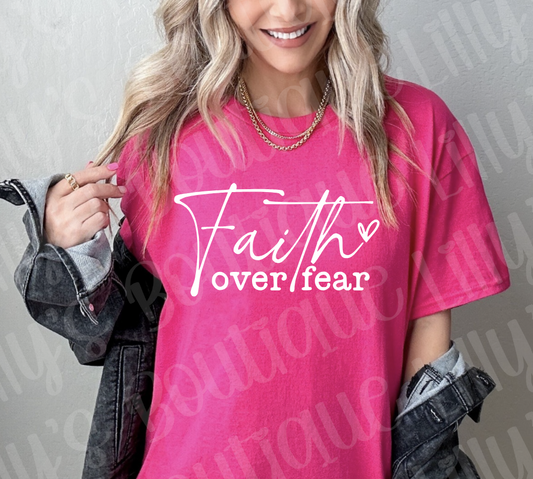 Faith over fear pink