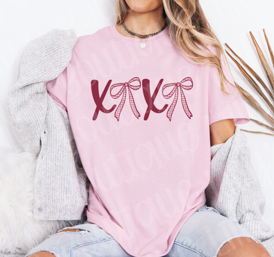 XOXO bow (light pink)