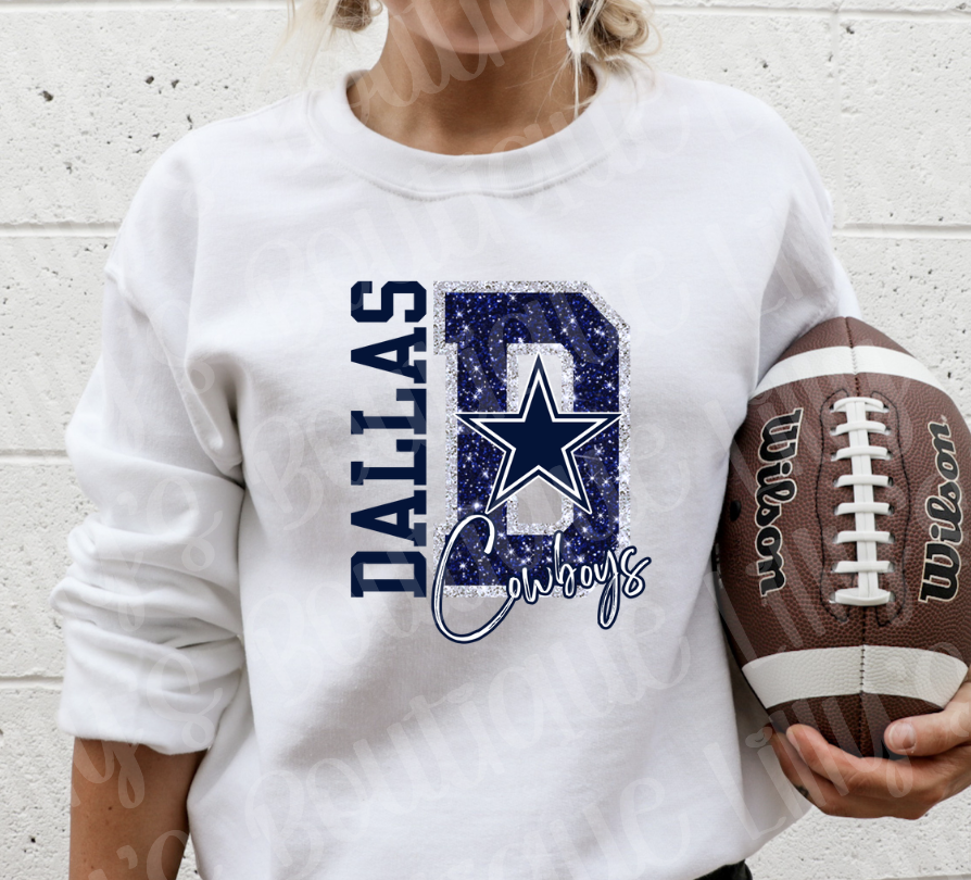 Cowboys bling sweatshirt  (not acutual glitter)