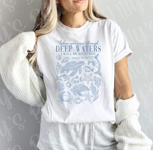 When you pass through deep waters (white)