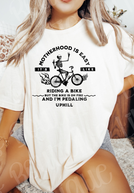 Motherhood is like riding a bike (ivory)