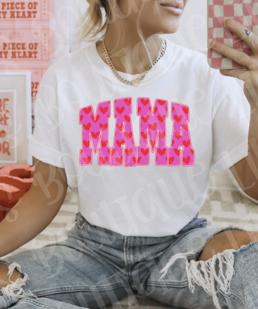 Mama Hearts (white)