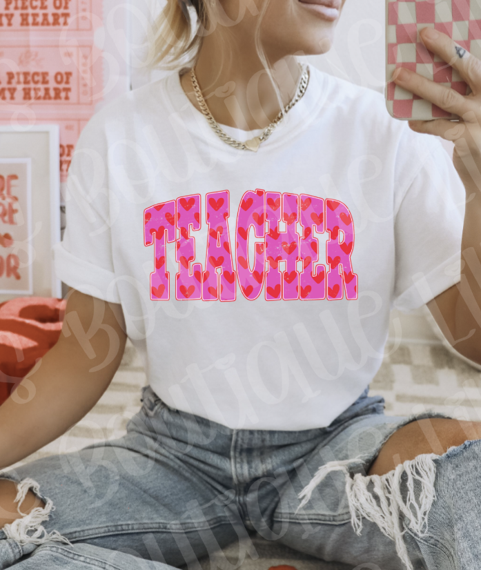 Teacher Hearts (white)