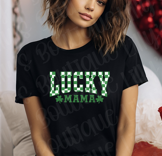 Lucky mama black tee