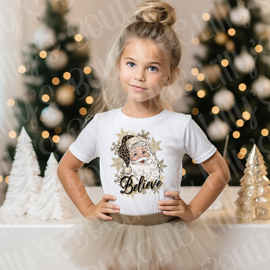 Believe Santa kids tee