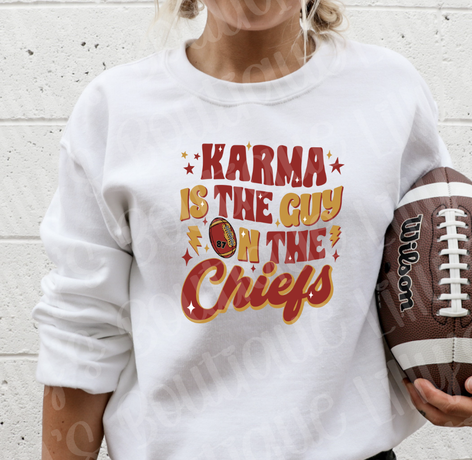 karma is the guy on the chiefs sweatshirt