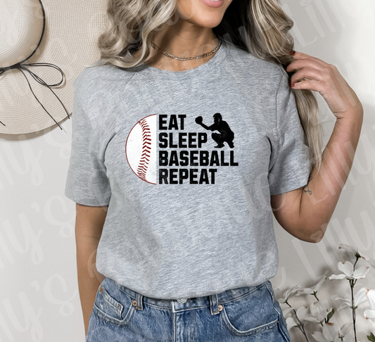 Eat Sleep Baseball Repeat tee