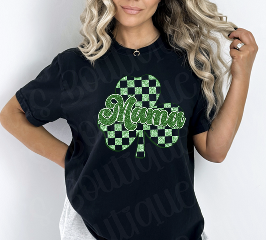 Mama Clover tee (not actual glitter)