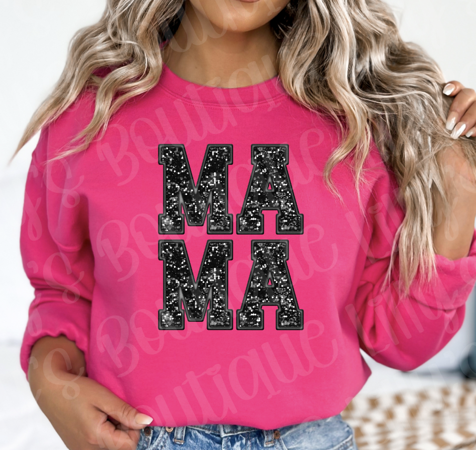 Mama sweatshirt (not actual glitter)