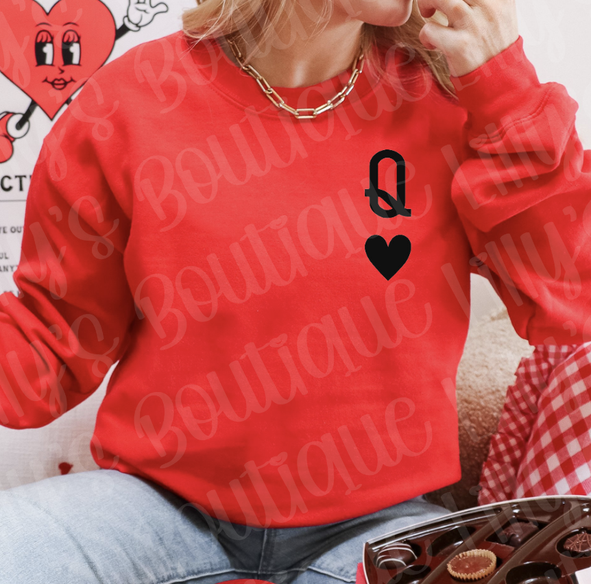 Queen Hearts Red (puff print)