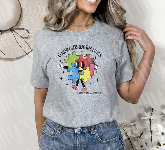 Color outside the lines tee