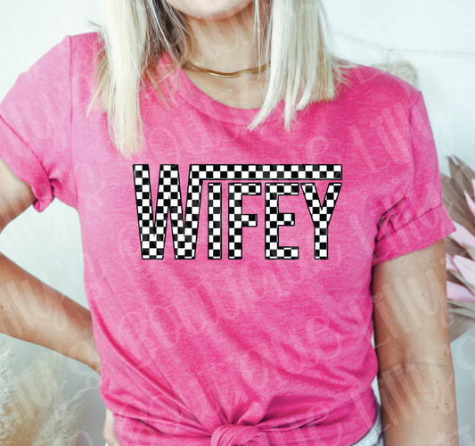 Wifey checkered tee