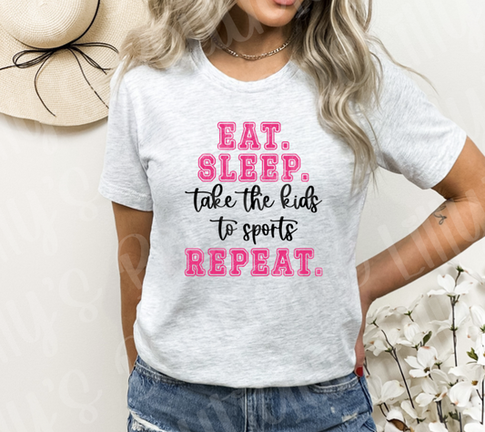 Eat Sleep Sports Repeat tee