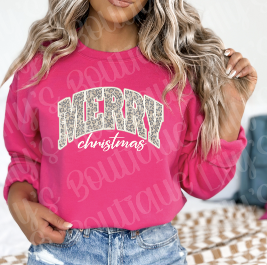 Merry Christmas Pink Sweatshirt