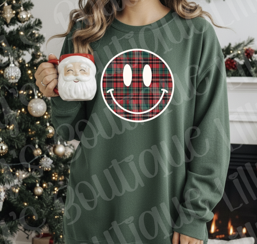 Plaid Smiley (forest green)