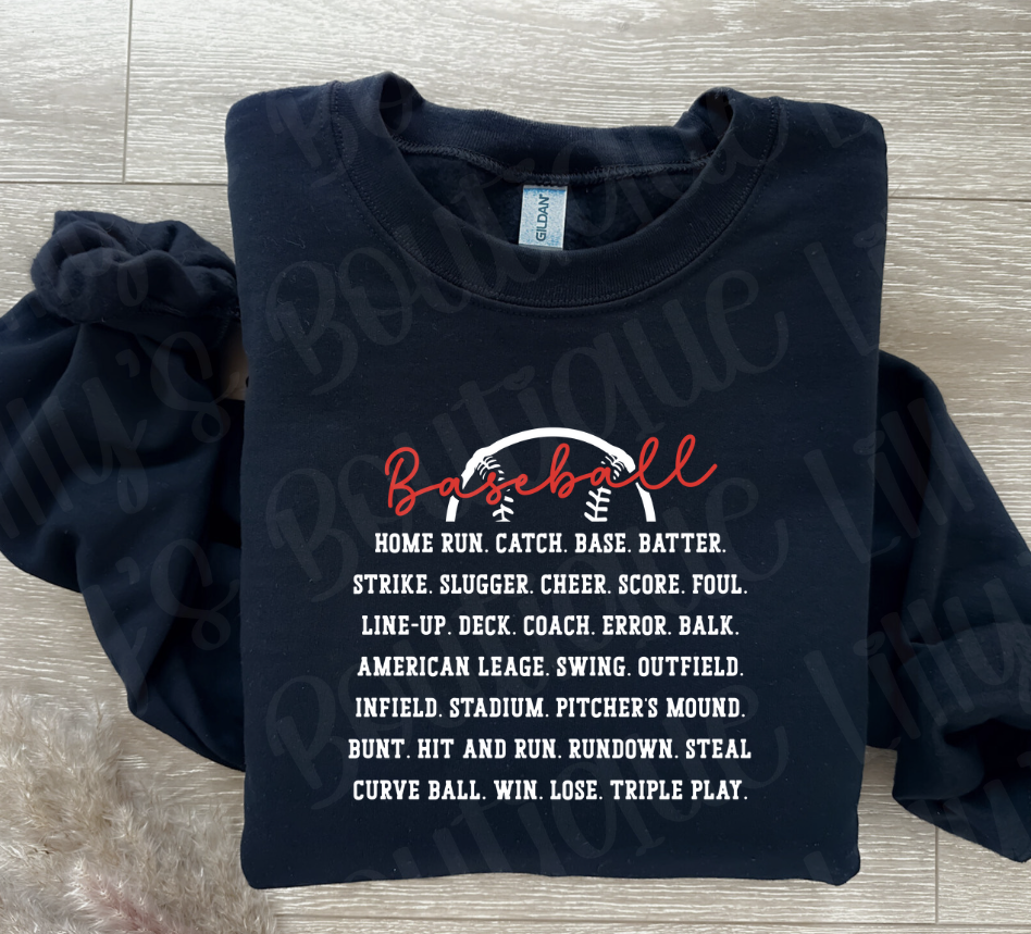 Baseball Typography Sweatshirt