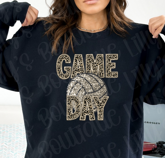 Game day Volleyball sweatshirt (not actual glitter)