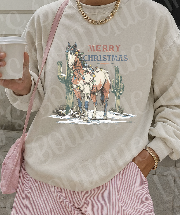 Merry Christmas Western (tan)