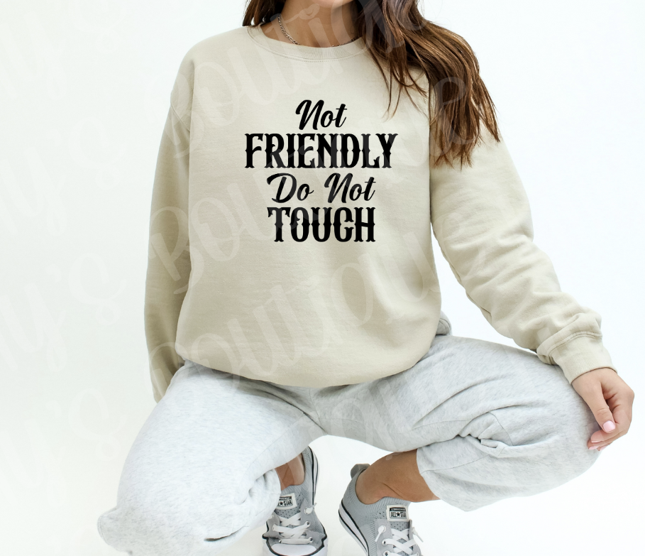 Not friendly do not touch sweatshirt