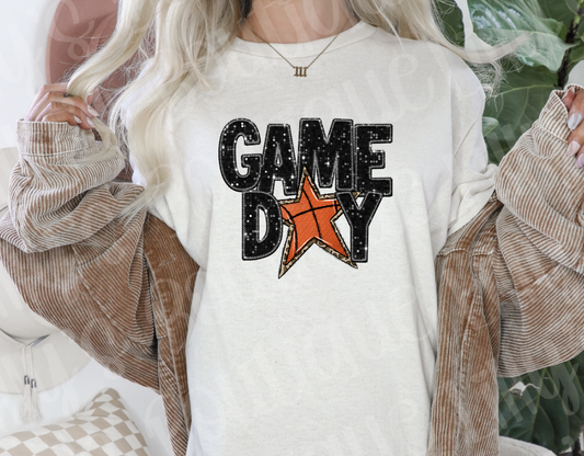 Game day Basketball tee (not actual glitter)