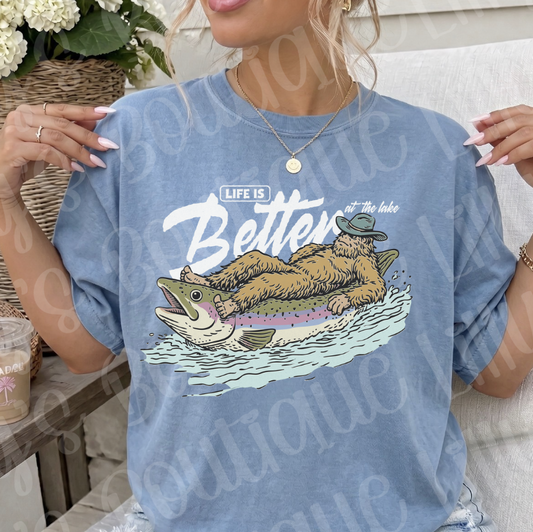 Life Is Better at the Lake Comfort Colors® Graphic Tee | Relaxed Fit Vintage Lake Shirt