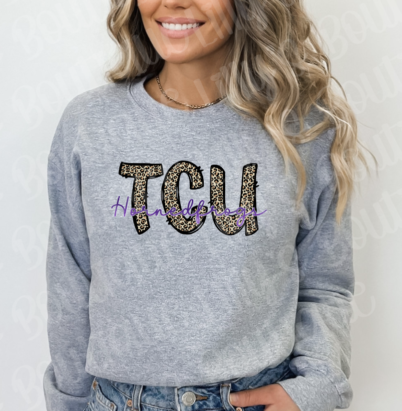 leopard tcu sweatshirt