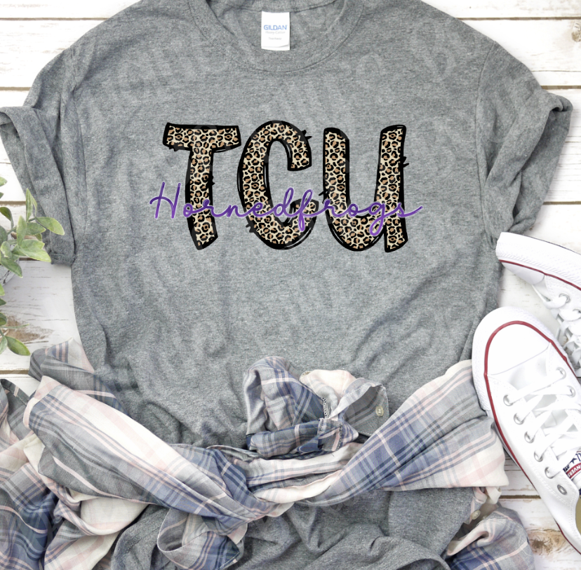 leopard tcu tee