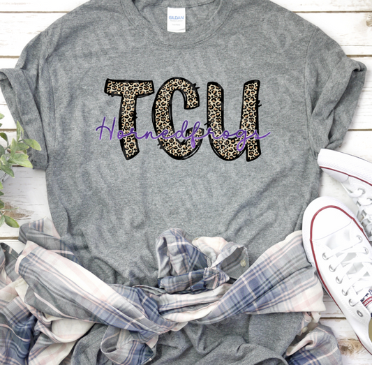 leopard tcu tee