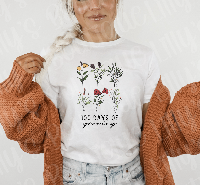 100 days of growing tee