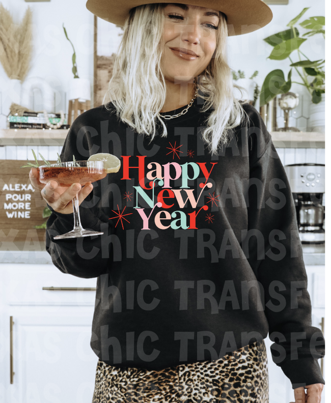 Happy new year colorful Sweatshirt