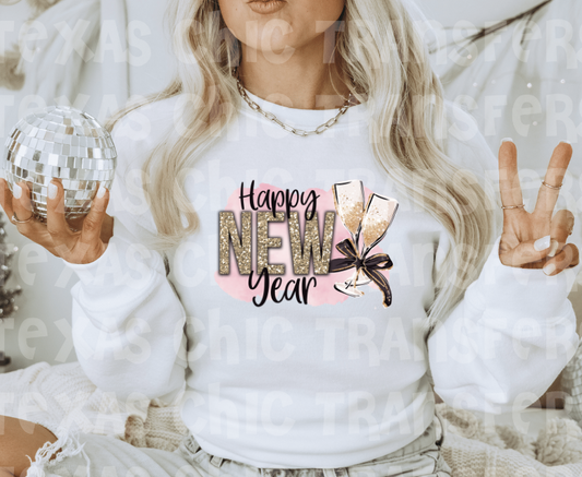 Happy New Year Champagne Glass Sweatshirt