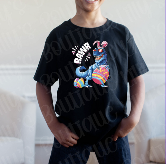 trex rawr kids easter tee