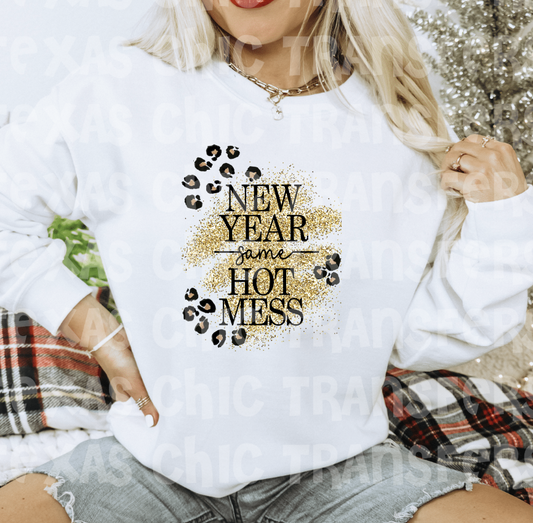 new year same hot mess gold sweatshirt