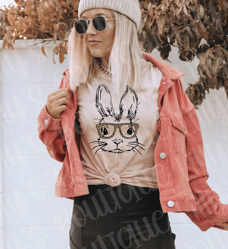 Bunny with glasses tee