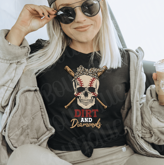 Dirt and diamonds skull tee