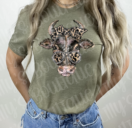 Cow leopard Sunglasses tee